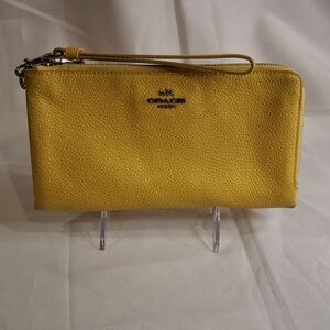 Coach Yellow Leather Wristlet